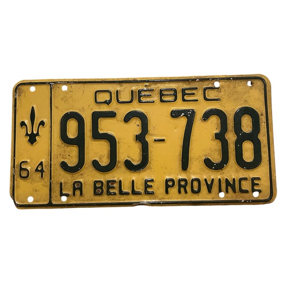 Antique 1964 Quebec “La Belle Province” License Plate - Picture 1 of 3